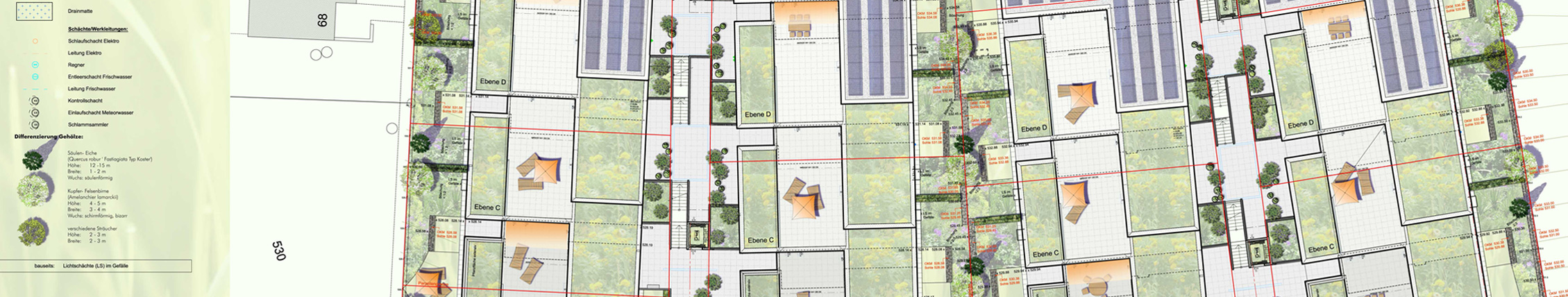 WS LANDCAD Landschaftsarchitektur, Terrassenhäuser, Planung Büro Buetikofer Schaffrath Landschaftsarchitekten