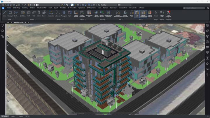 BricsCAD BIM V25 - BIM-Projekt im geöffneten BricsCAD