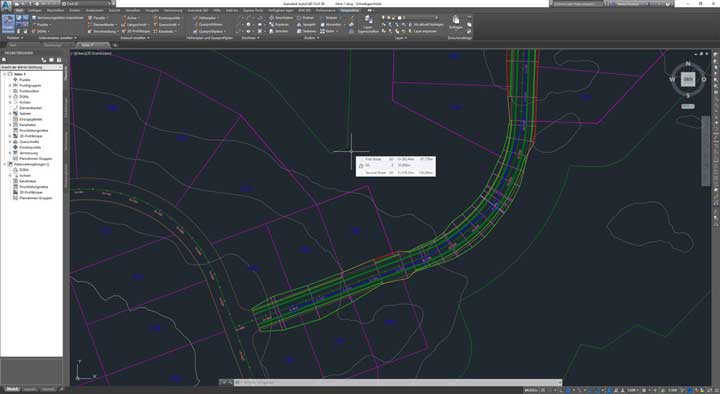 Straßenplanung im Gelände in Civil 3D