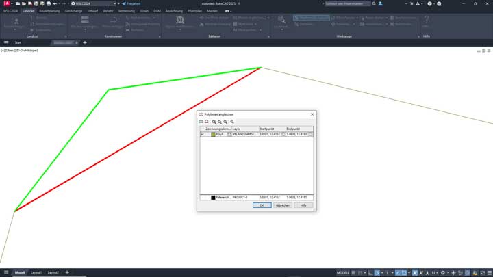 Angleichen einer Polylinie in WS LANDCAD