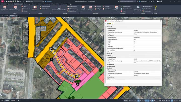 Sachdaten für die Bauleitplanung in WS LANDCAD