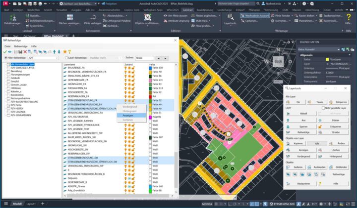 WS LANDCAD 2025 - Anzeigenreihenfolge über die Layertools